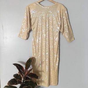 Vintage Oleg Cassini Sequin Party Holiday Dress